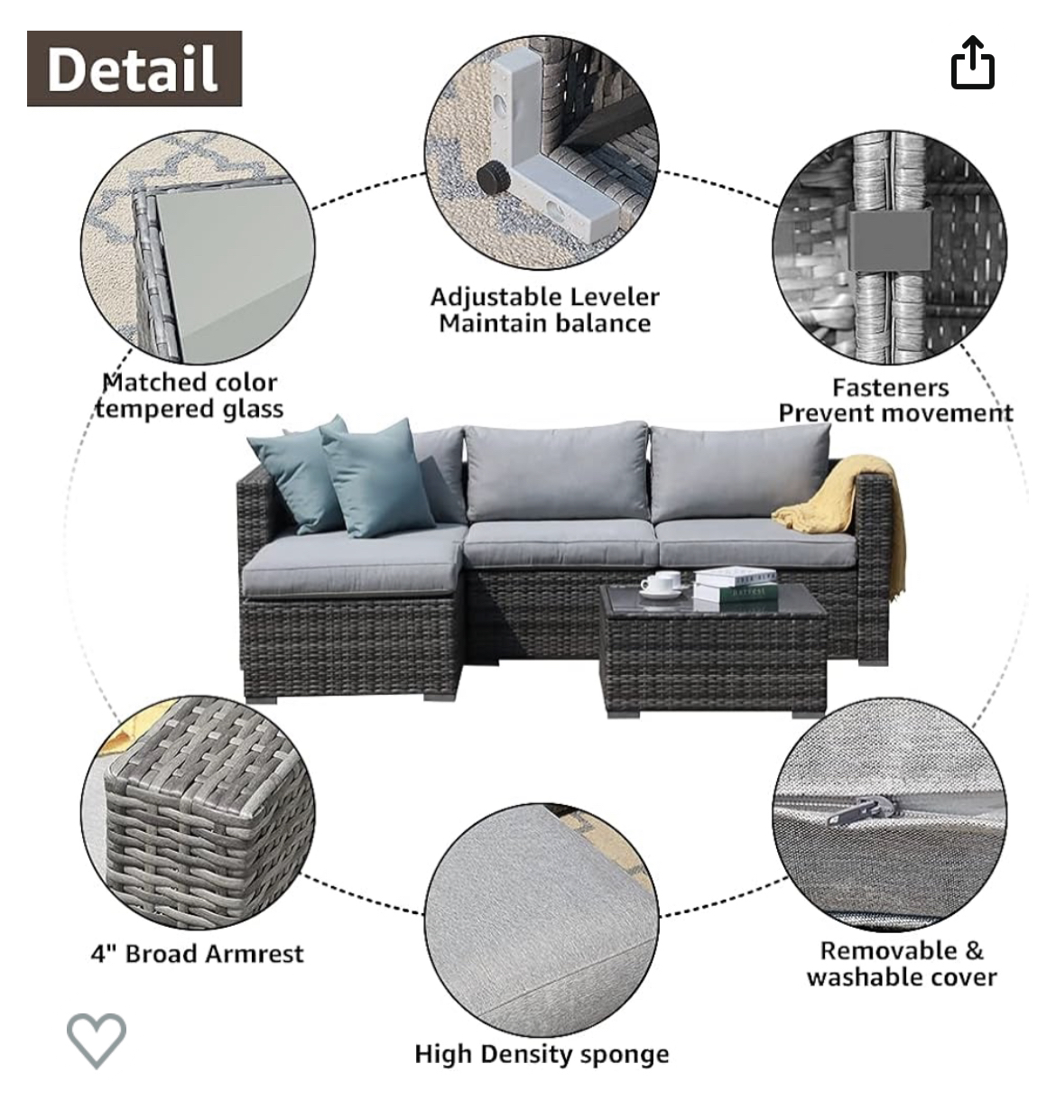 5 Piece outdoor Patio Set - photo 4