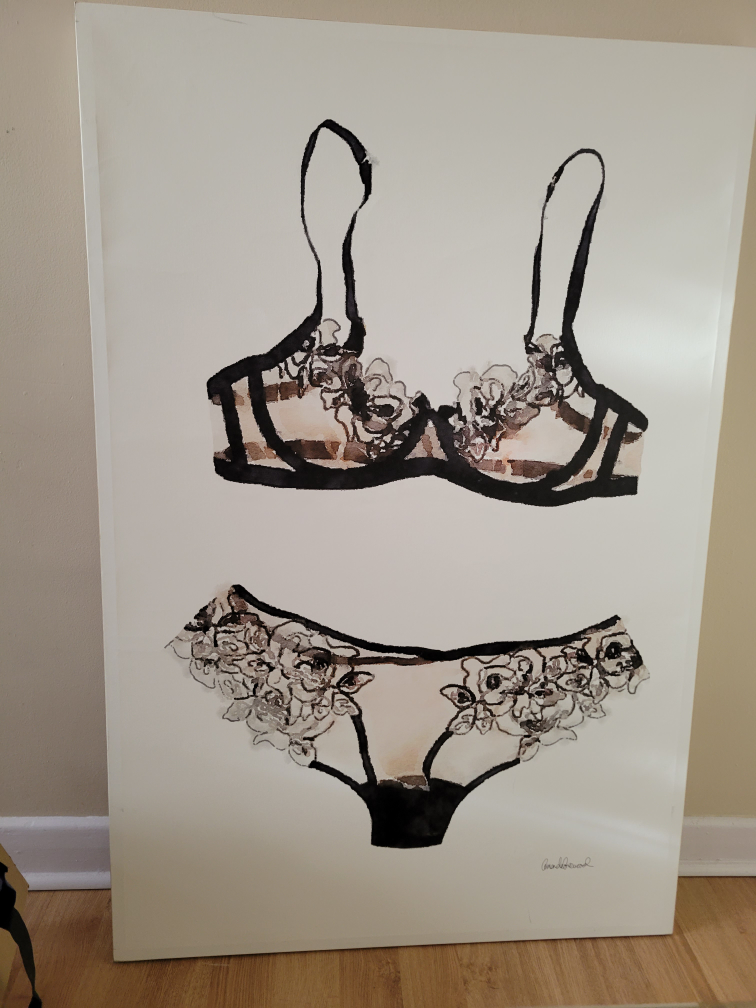 Lingerie "V" Art Print by Amanda Greenwood on Oversized Canvas