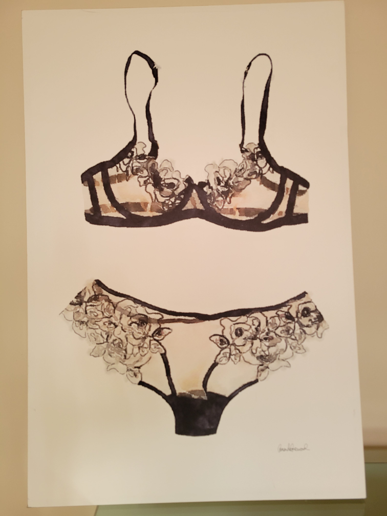 Lingerie "V" Art Print by Amanda Greenwood on Oversized Canvas image indicator(3)