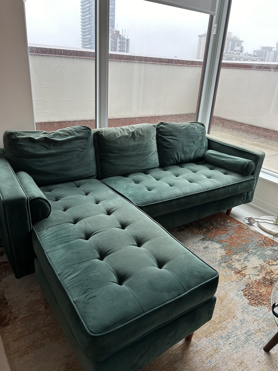 2-piece upholstered velvet AllModern Sofa and Chaise - photo 5