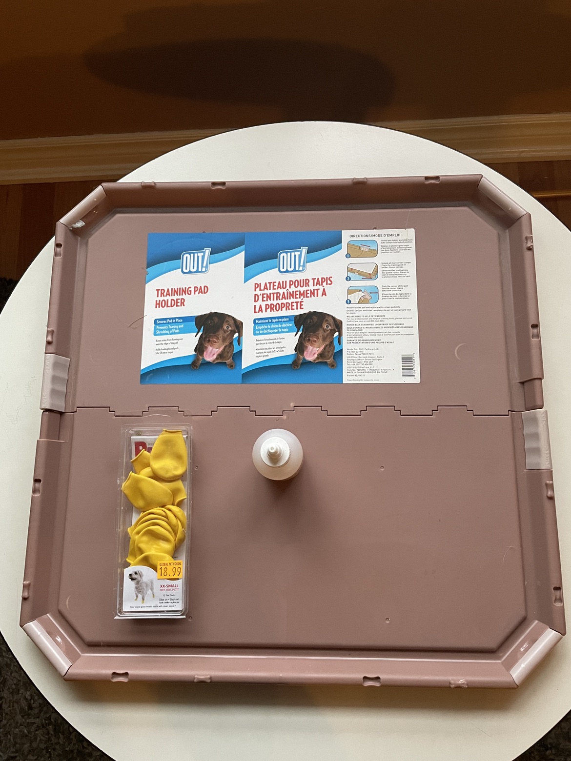 Dog training pad base and extras.