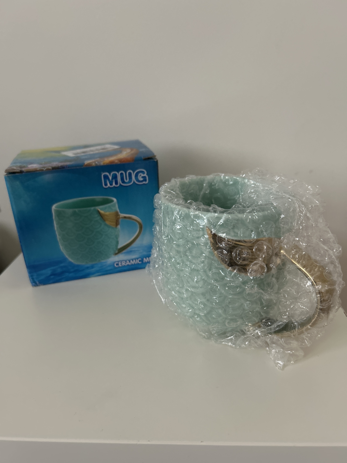 Mermaid tail turquoise mug