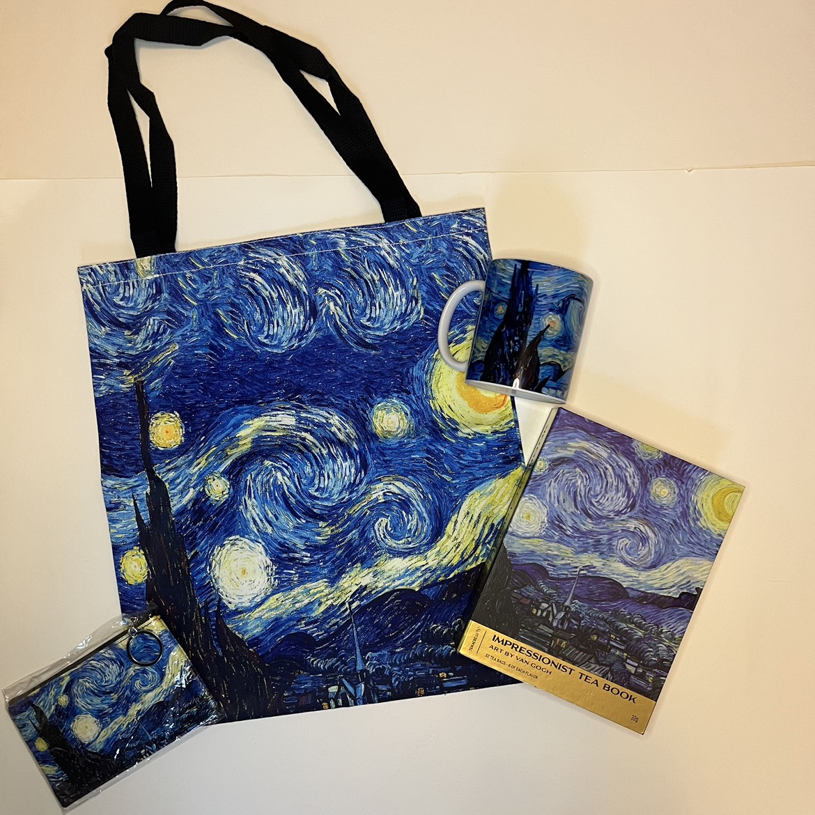 Van Gogh Starry Night Gift Set - Tote, Coin Purse, Mug, Tea