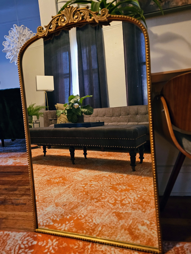 Gold framed mirror