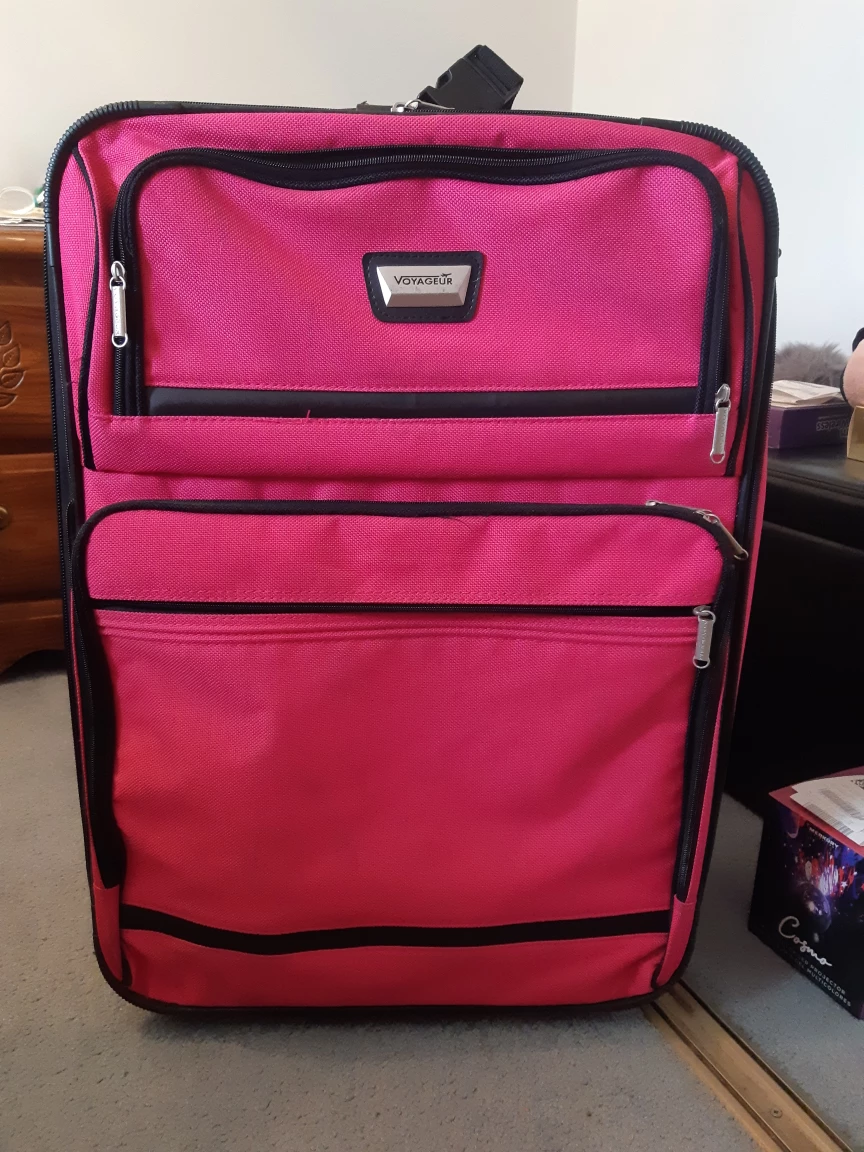 Large Travel Suit Case, Pink thumbnail