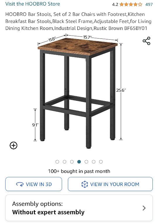 Kitchen Table & 2 Bar Stools - photo 5