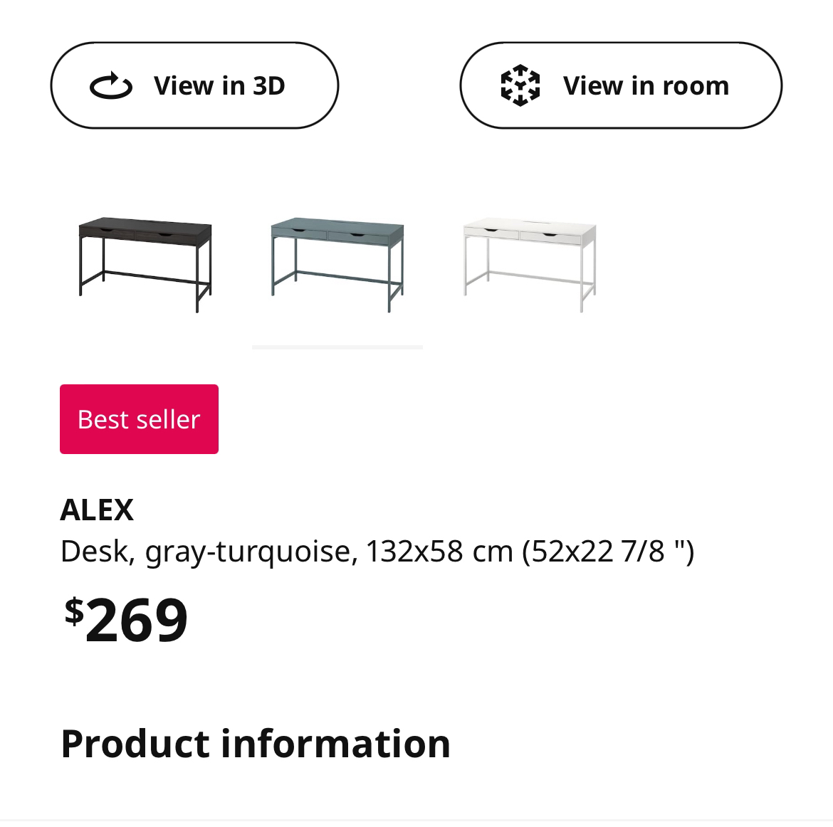 Ikea Alex desk gray colour image indicator(6)