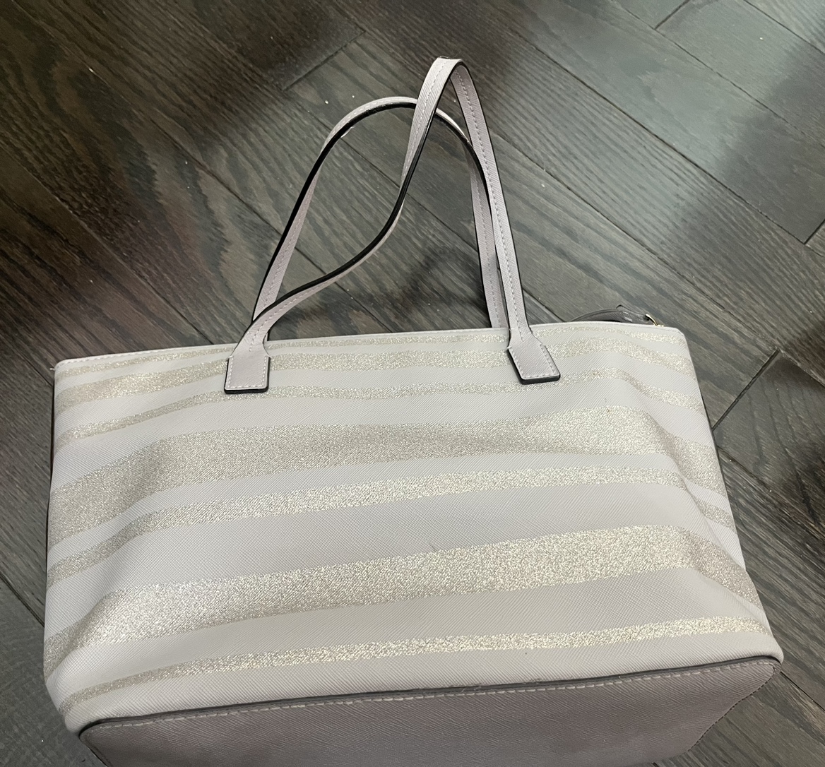 Kate Spade Hani Haven Lane glitter lilac grey/silver tote bag - photo 5