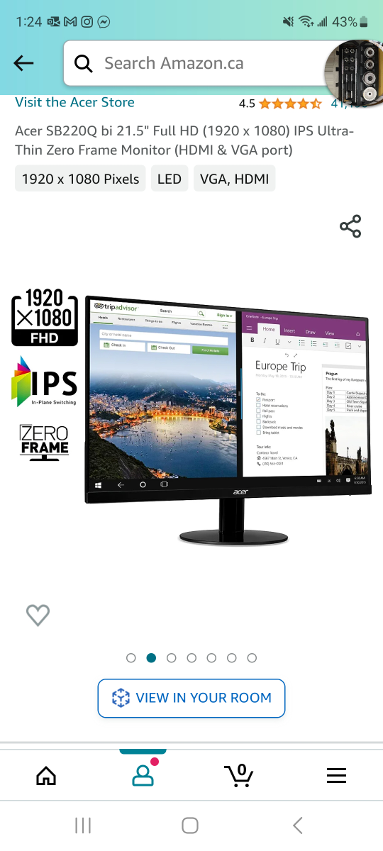 2 x Acer 21.5" monitor image indicator(3)