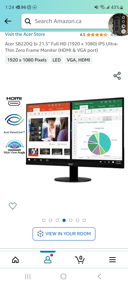 2 x Acer 21.5" monitor image indicator(5)