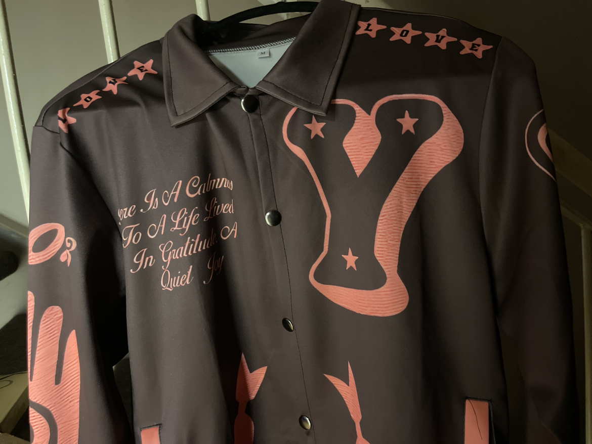 Brown Jacket Cherries and Stars Varsity Jacket - photo 5
