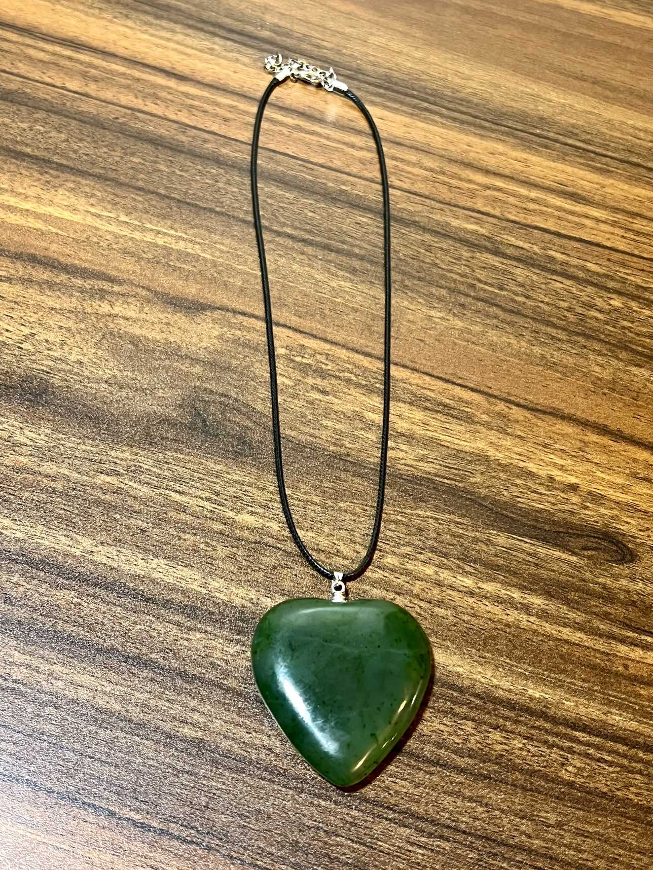 Heart shaped Nephrite Jade Pendant - photo 2