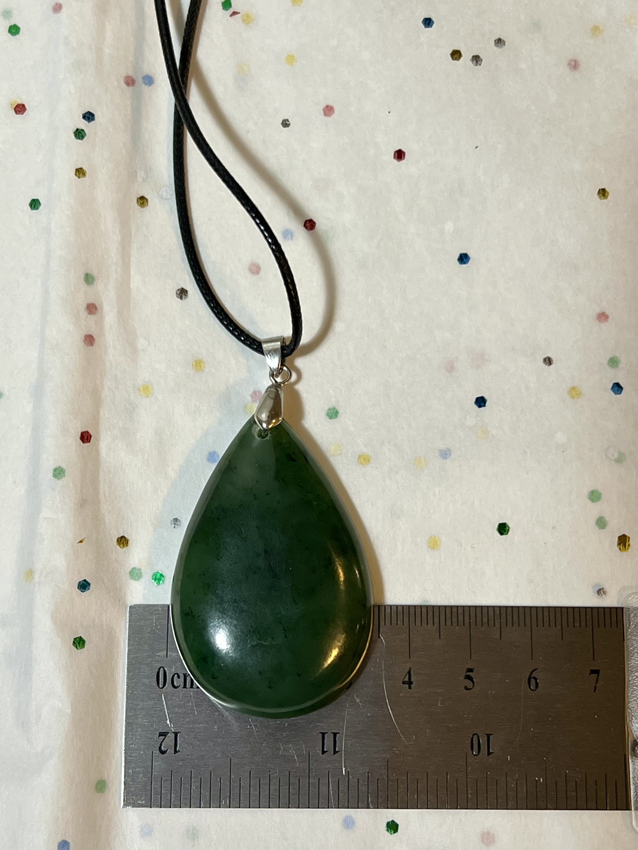 Teardrop Nephrite Jade Pendant - photo 4