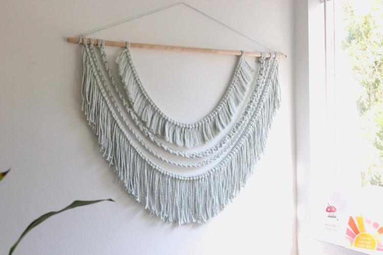Large fringe macrame wall hanging
