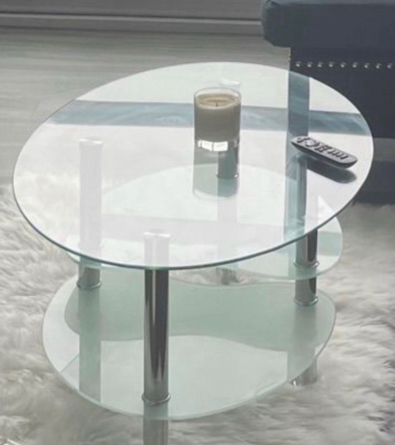 Glass Coffee table - double shelves - photo 2