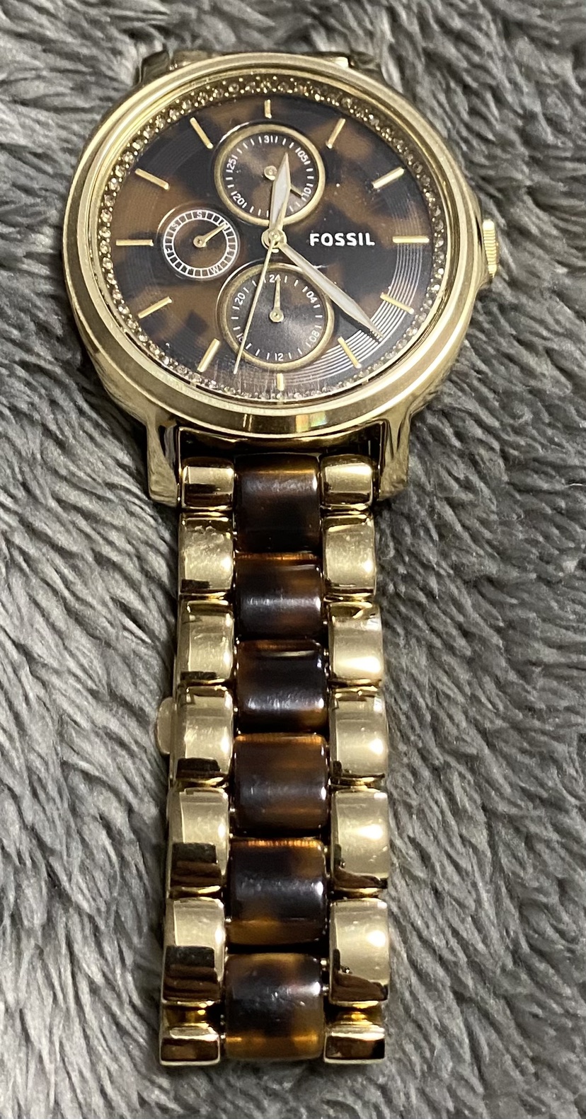 #SellingSpree Fossil Chelsey Brown dial Gold Tone women’s watch thumbnail