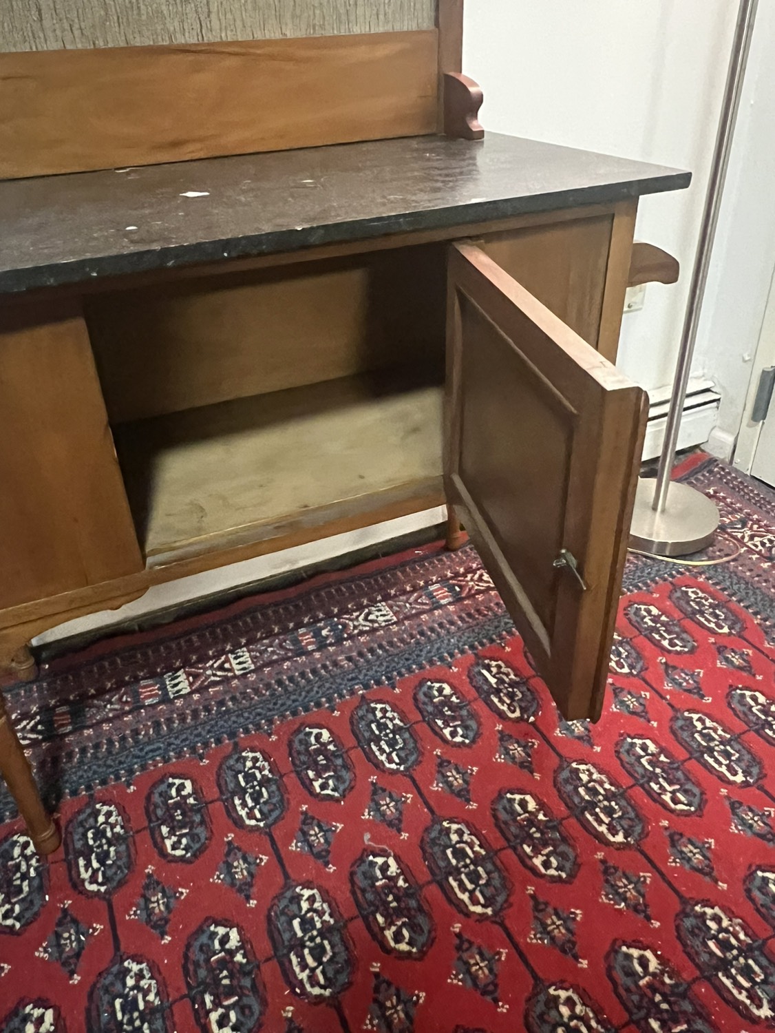 Vintage Marble Top Side Table w/Cabinet - photo 5