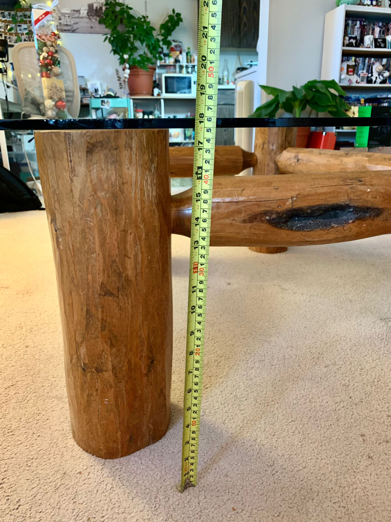 Rustic Oak Coffee Table with Glass Top image indicator(10)