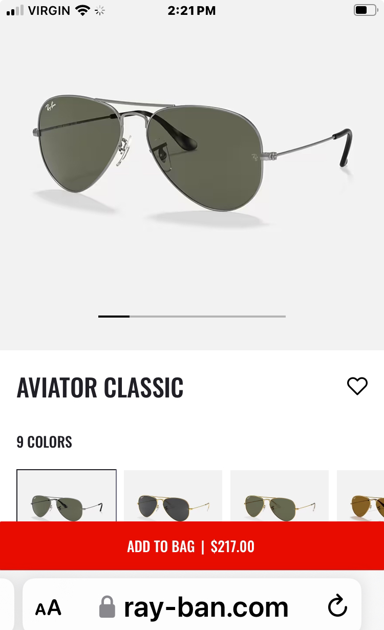 Rayban Aviator Classic !!! Authentic. image indicator(5)