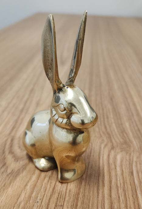 Golden Bunny Figurine