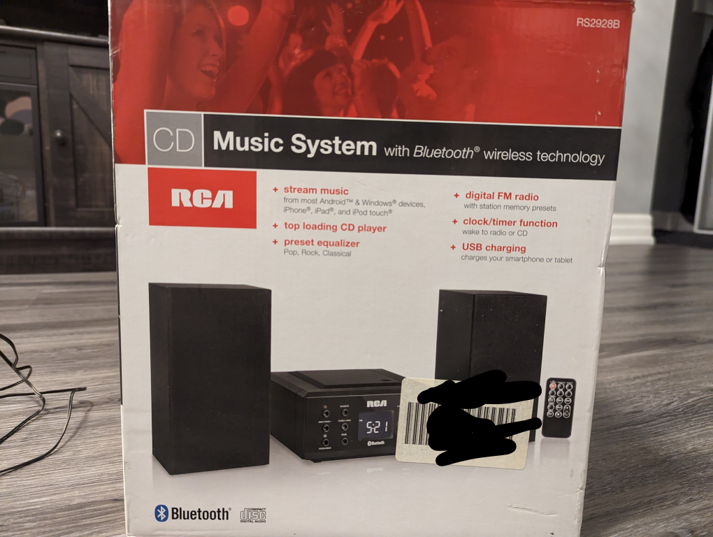 RCA CD music system with Bluetooth