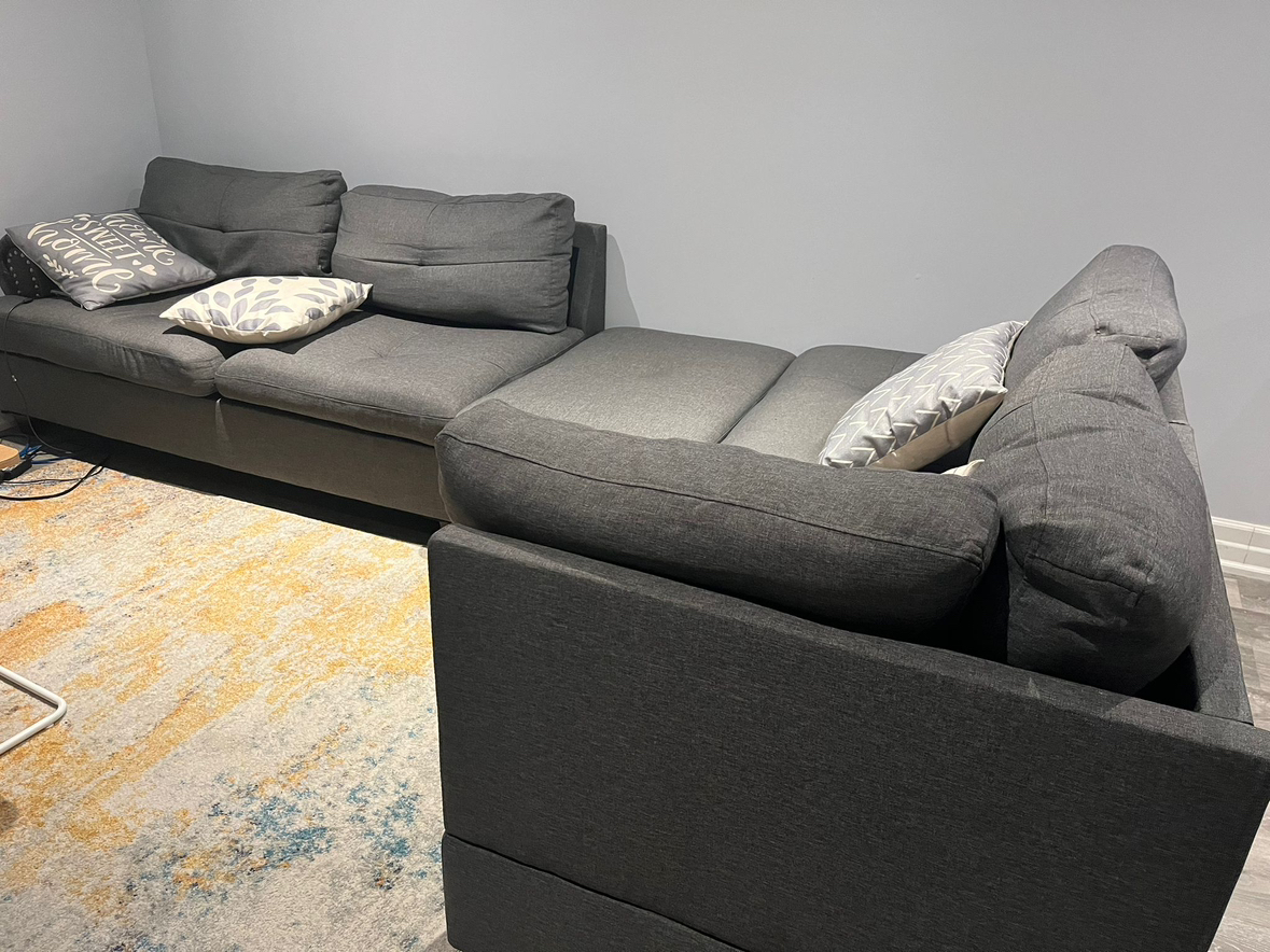 Burkhalter Sofa & Chaise w/Ottoman.