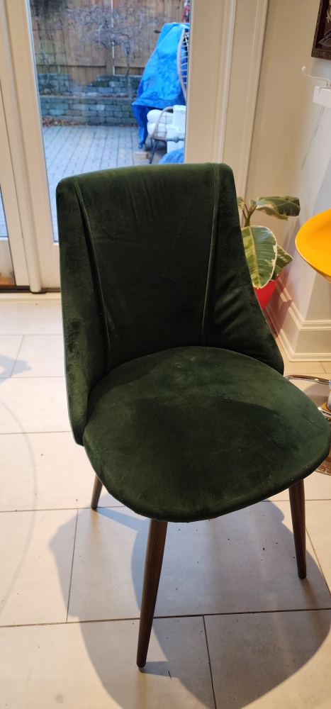Green velvet chairs