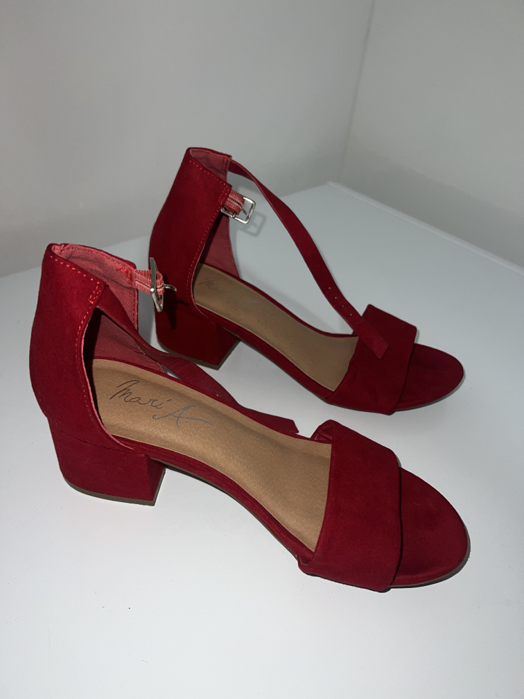 Red Short Heels size 6