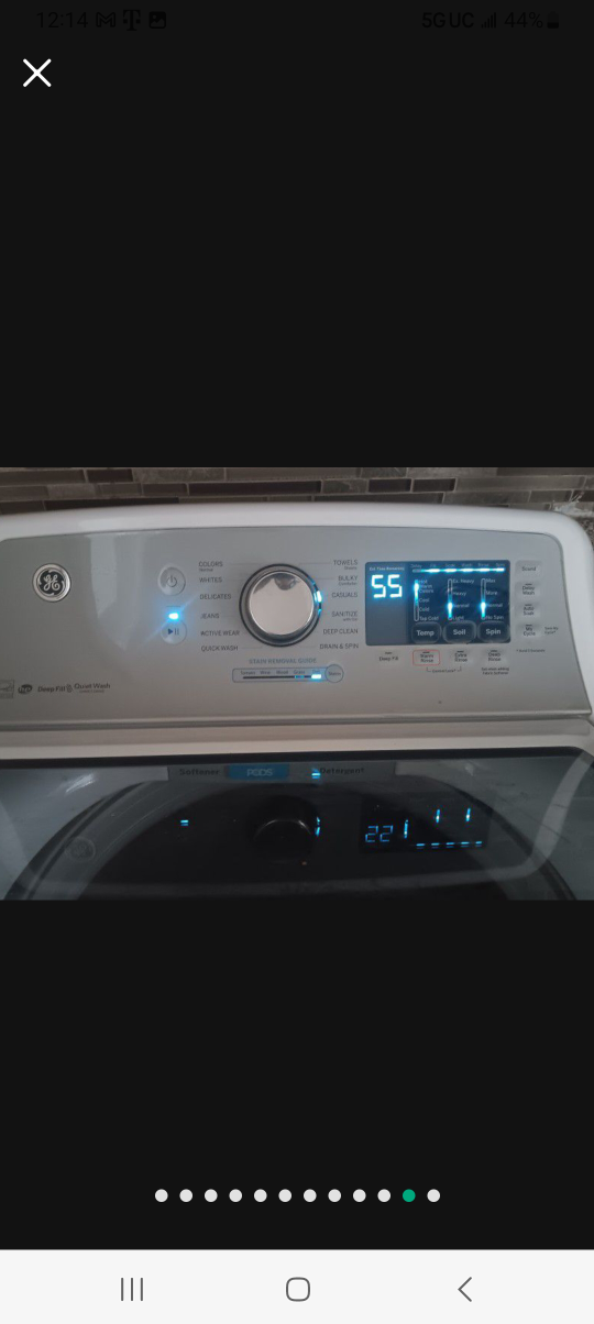 GE top washer machine