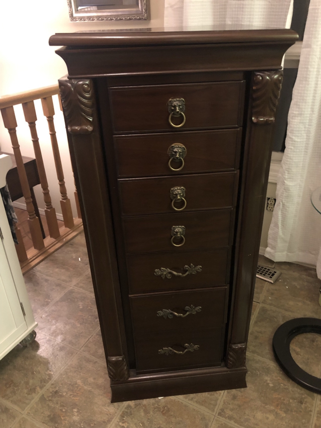 Solid wood 4 foot tall jewelry amoir image indicator(9)