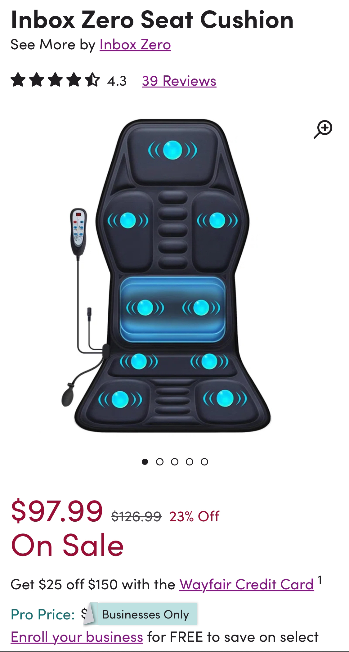 Seat massage cushion thumbnail