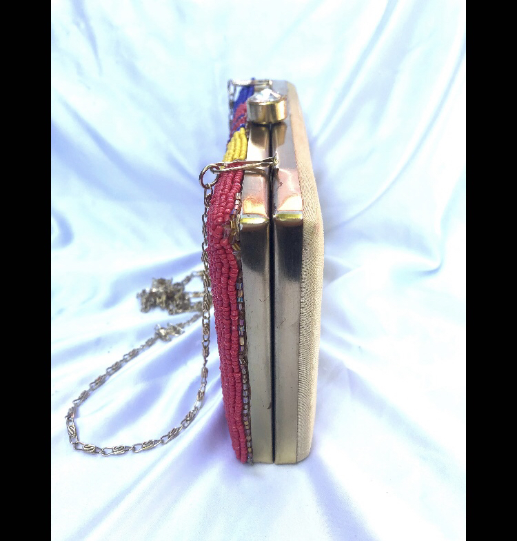 Vintage Beaded Clutch Bag, Seed Bead Crossbody Bag image indicator(5)