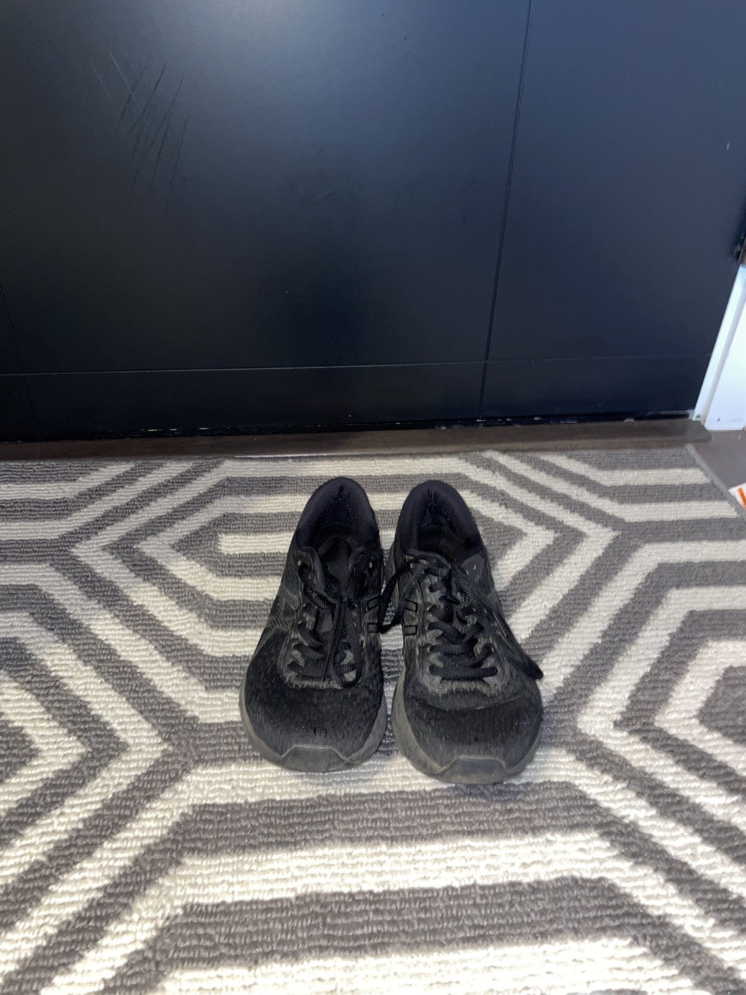 #freecycle black ASICS running shoes