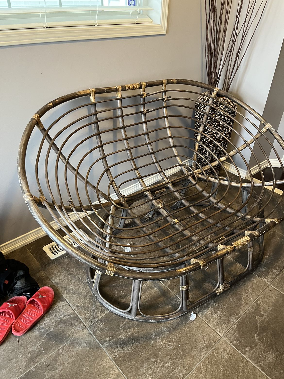Double size rattan papasun lounger