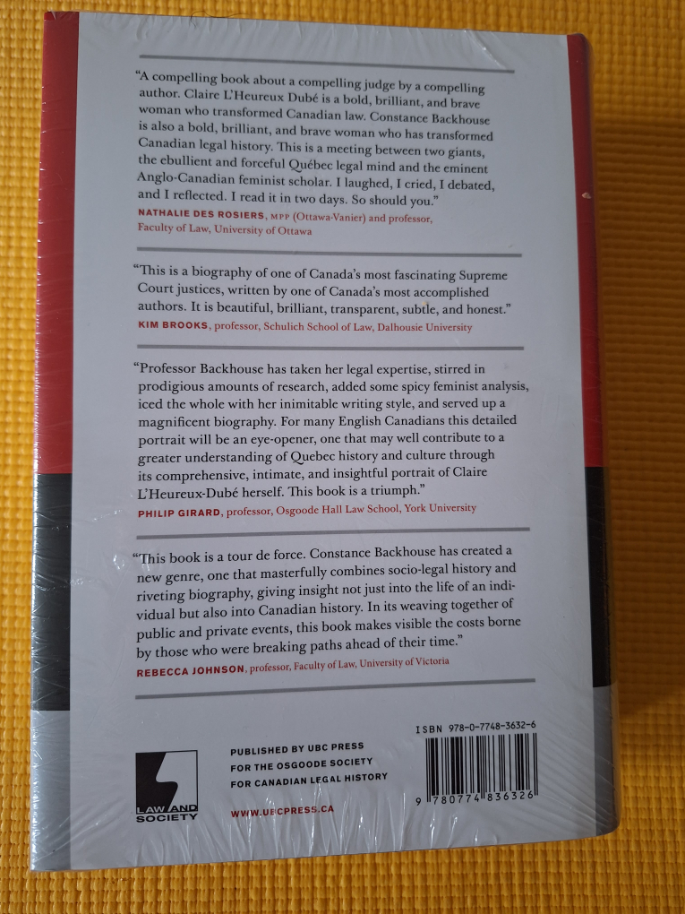 New Sealed Claire L'Heureux Dube : A Life Hardcover Book image indicator(3)