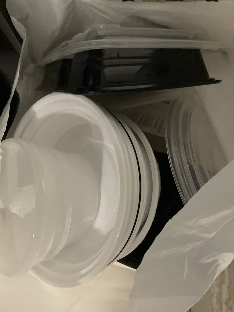 Big bag of take out containers with lids thumbnail