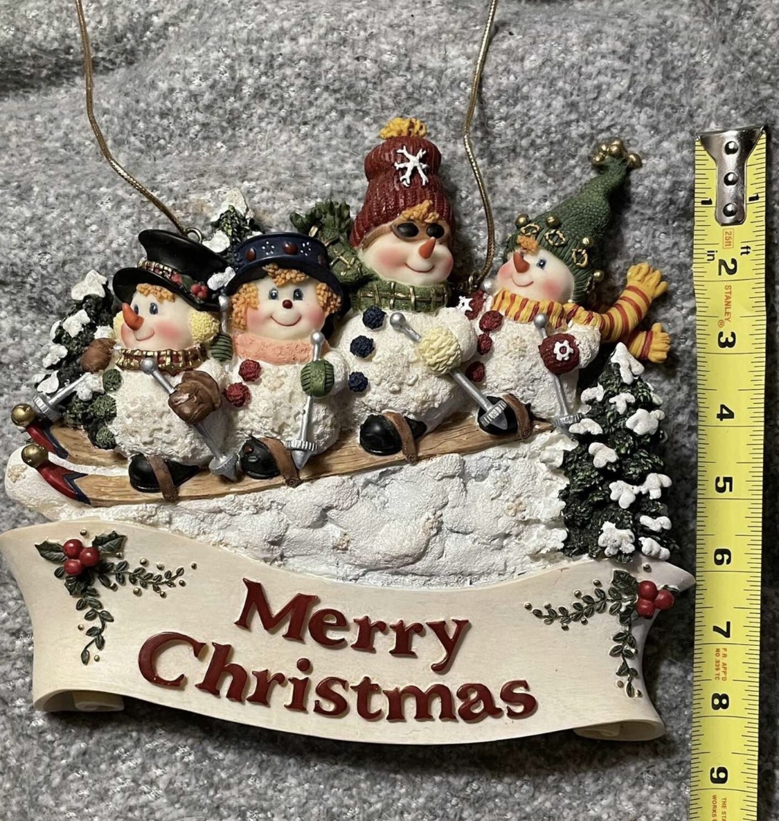 Hanging ceramic snowman family image indicator(2)