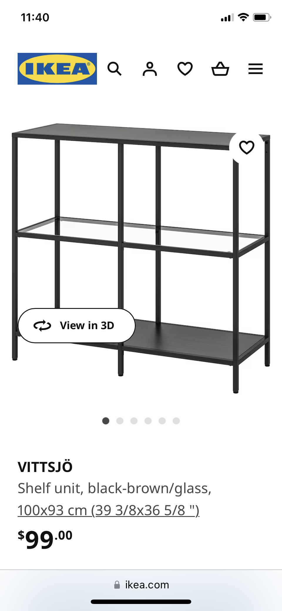 Vittsjo IKEA 3 tiers shelving