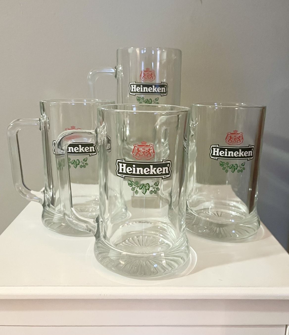 Vintage Heineken Beer Glasses with Crown Mark x4 - photo 3