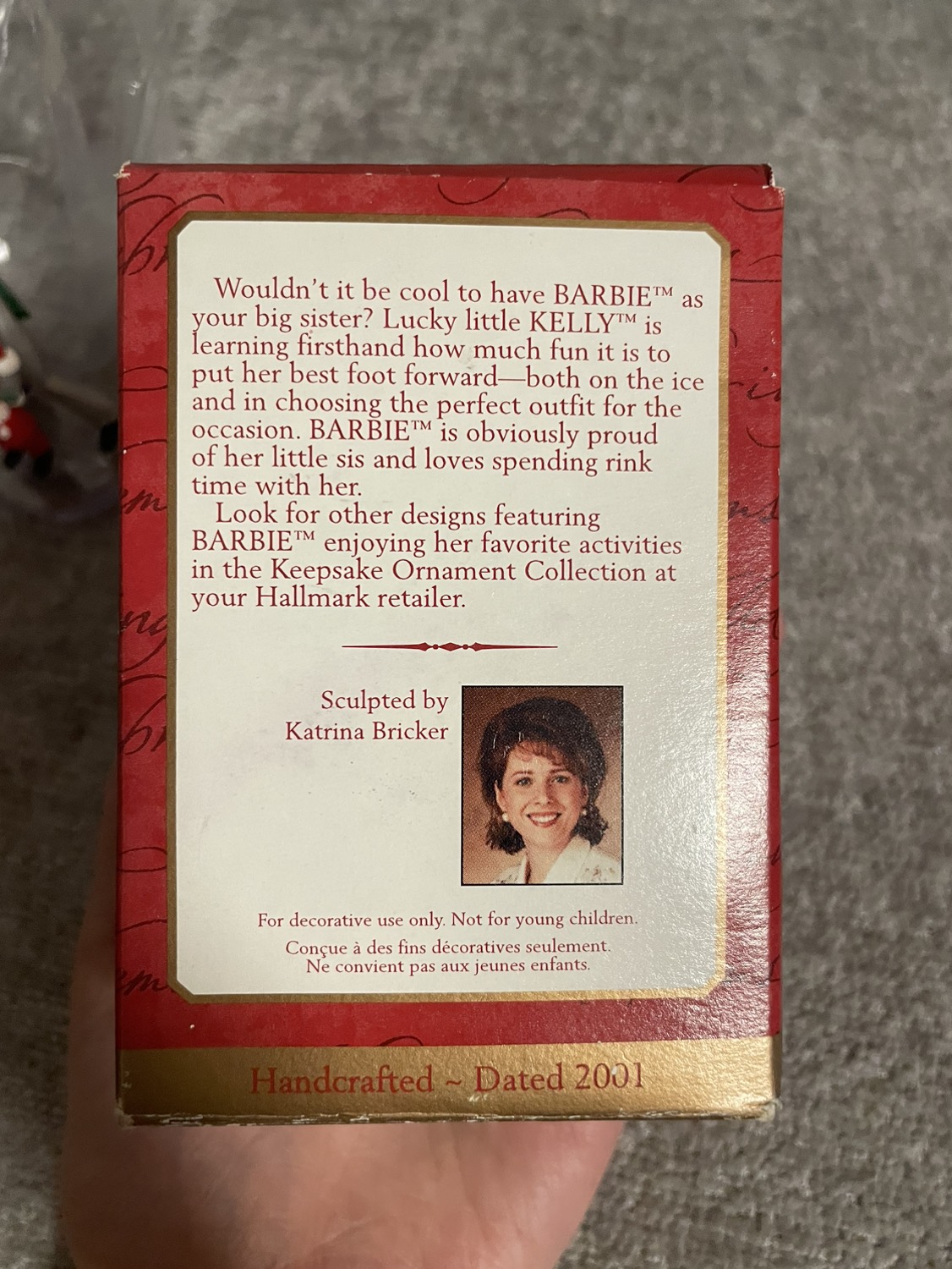Hallmark Keepsake Barbie Ornament; Barbie and Kelly on Ice 2001 image indicator(5)