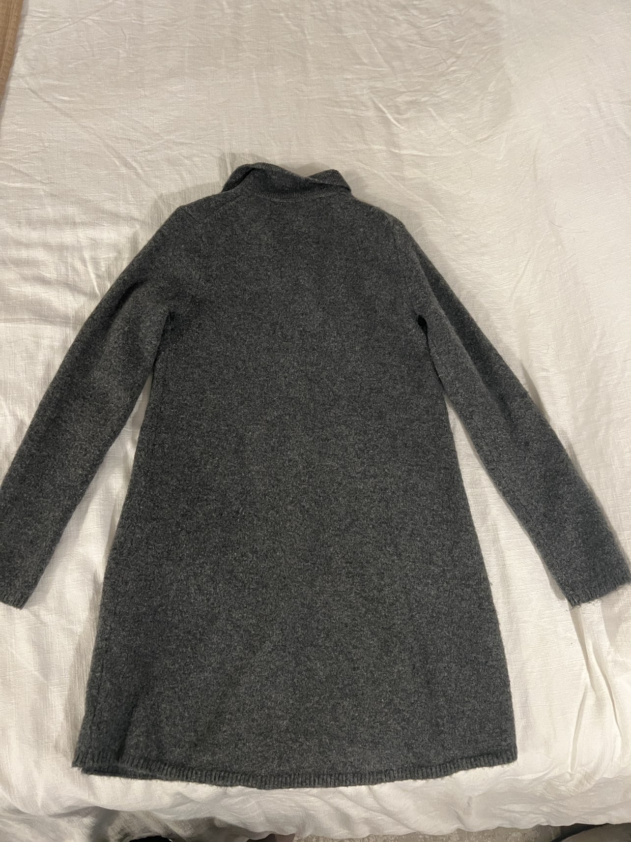 Grey collared sweater / knit dress button up - photo 2