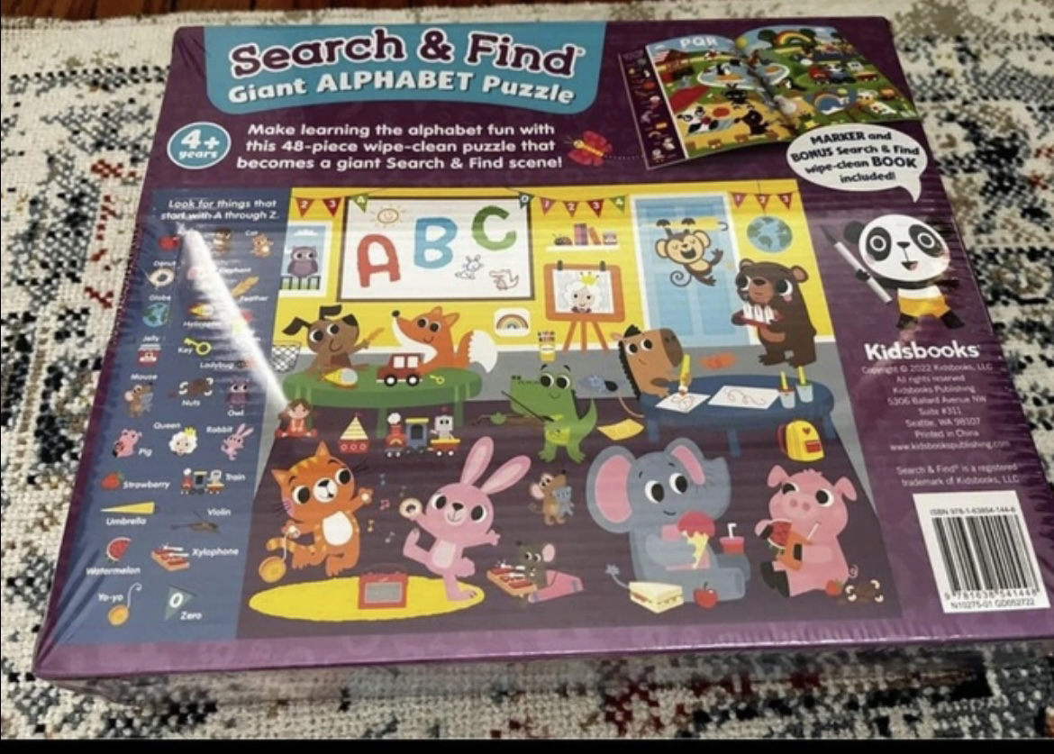 Search & Find Giant Alphabet Puzzle and Book Set 4+