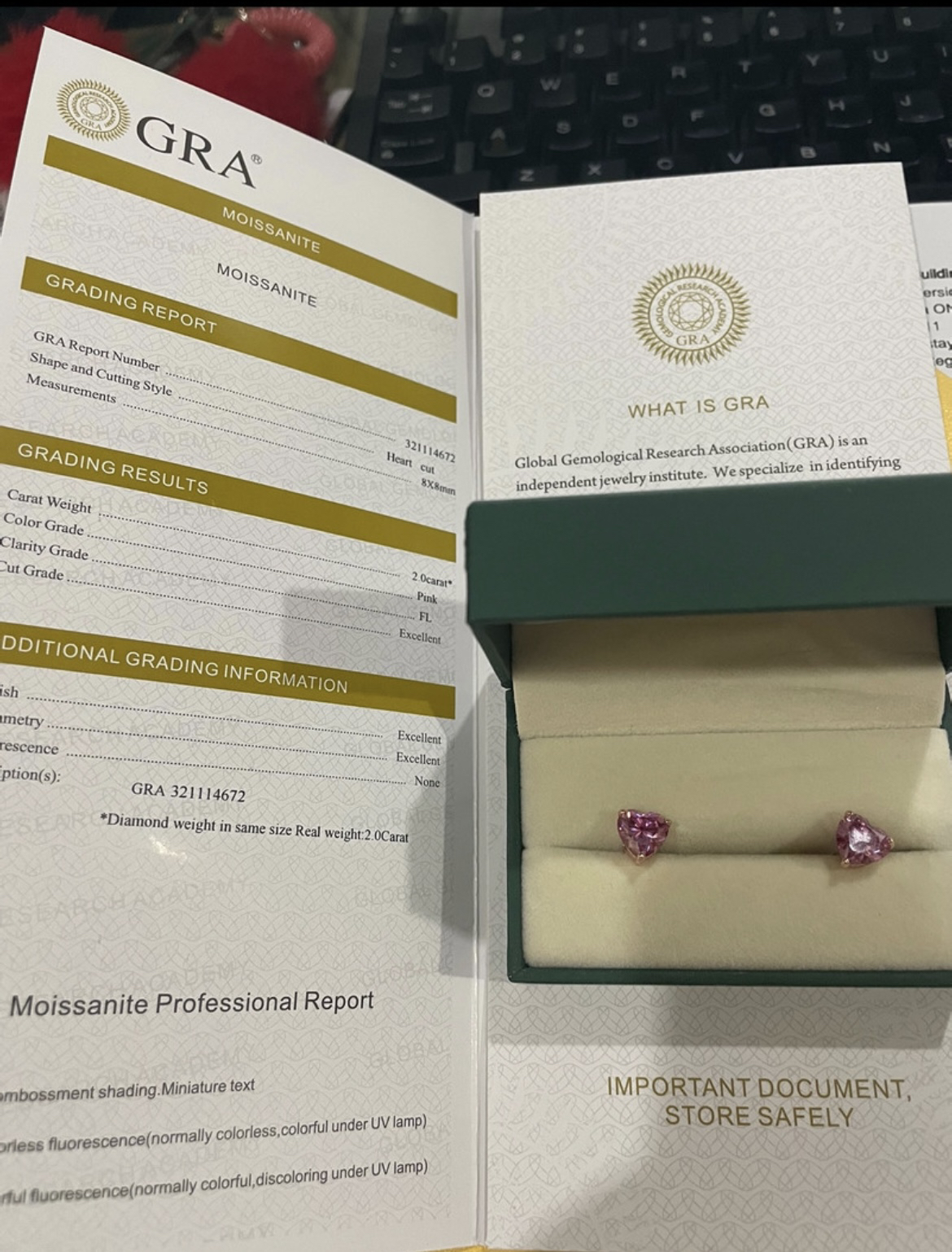 Pink diamond earrings