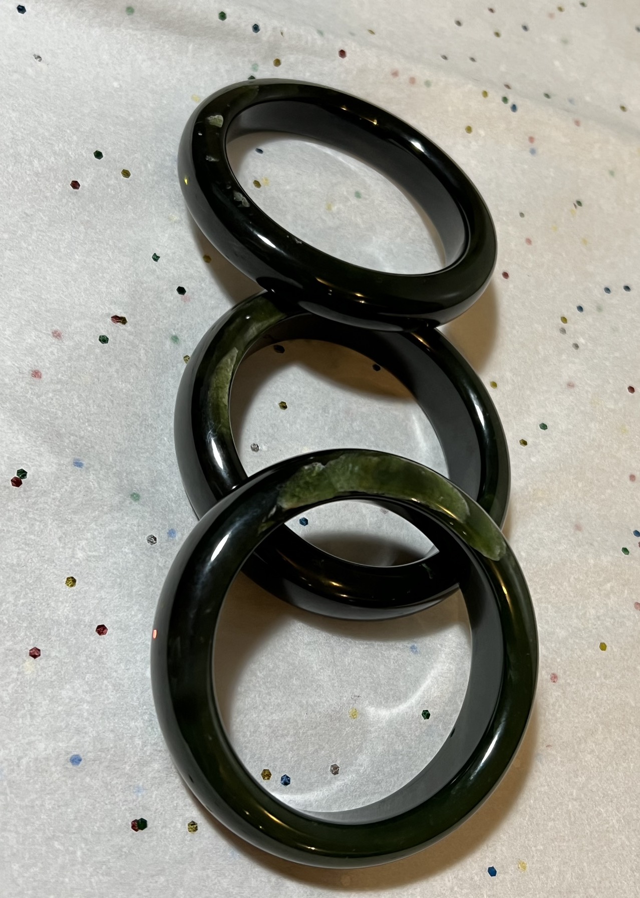 Natural Green Nephrite Jade bangles - photo 2