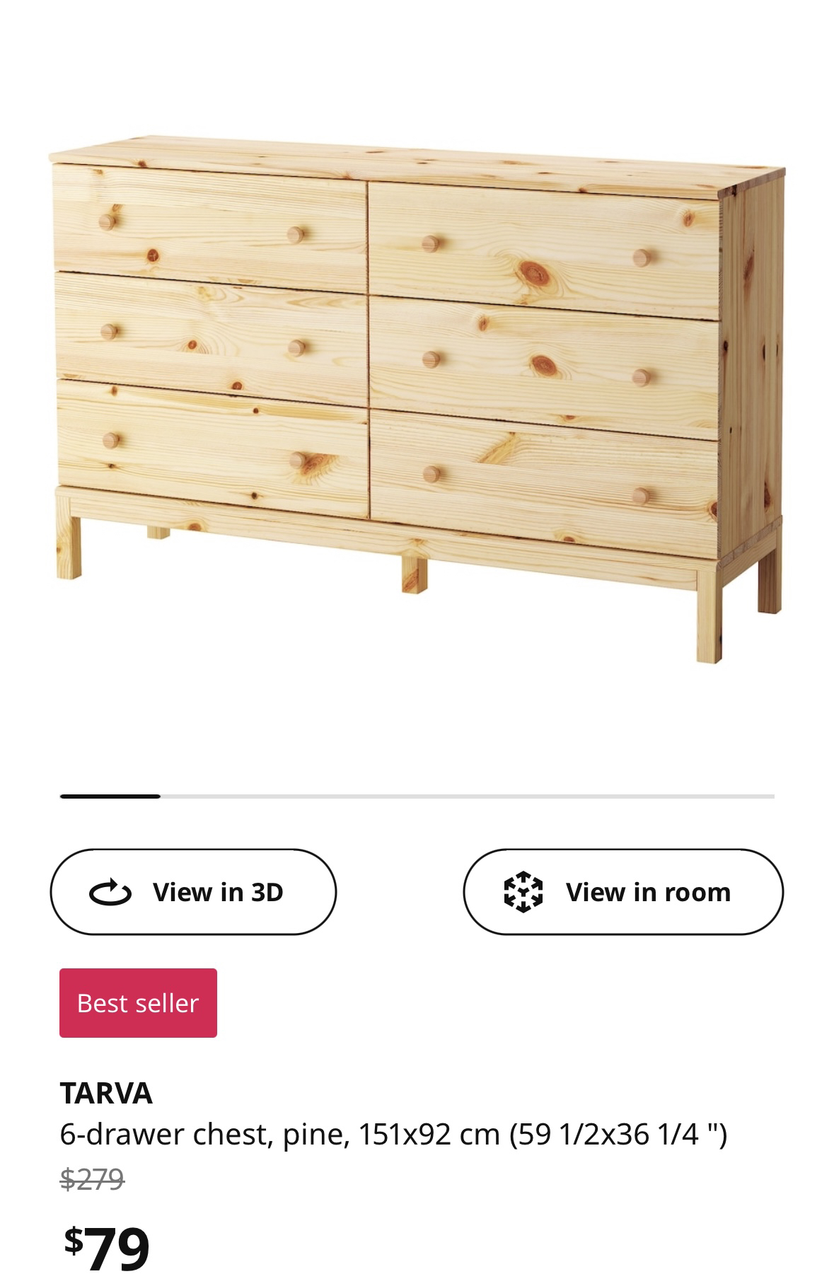 TARVA 6-drawer chest - photo 3