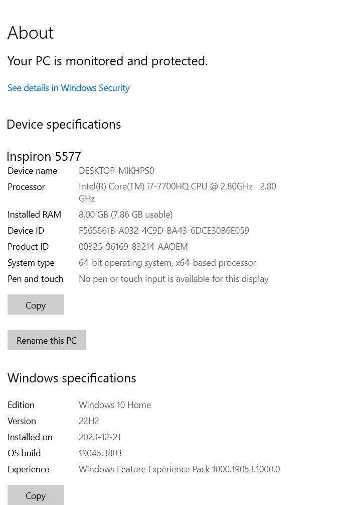i7 7th Gen Dell laptop Inspiron 5577 image indicator(8)