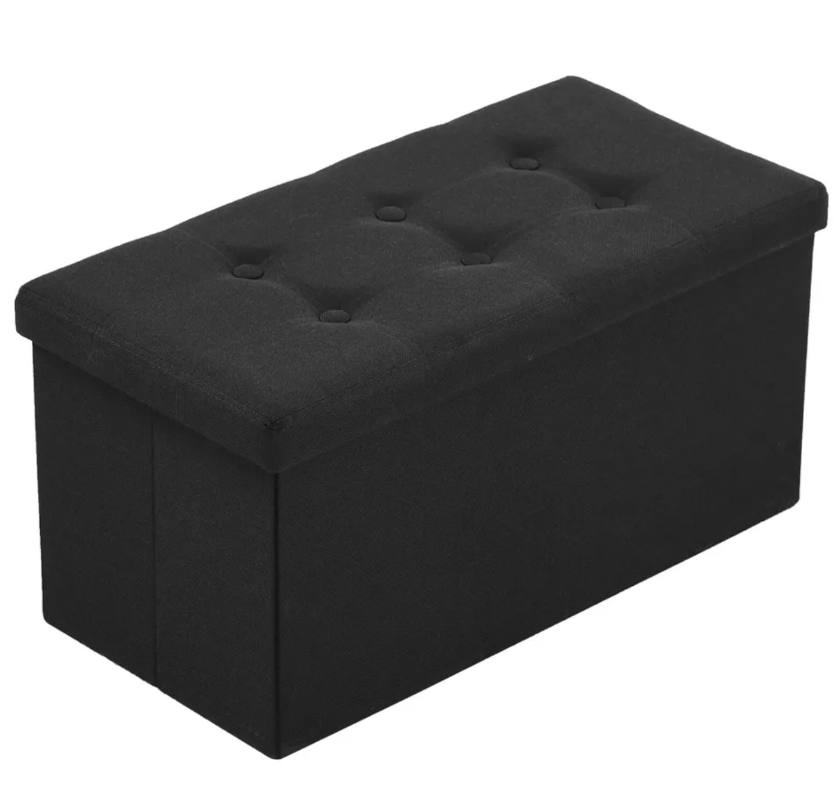 30” Folding Storage Bench Ottoman (Black) image indicator(2)