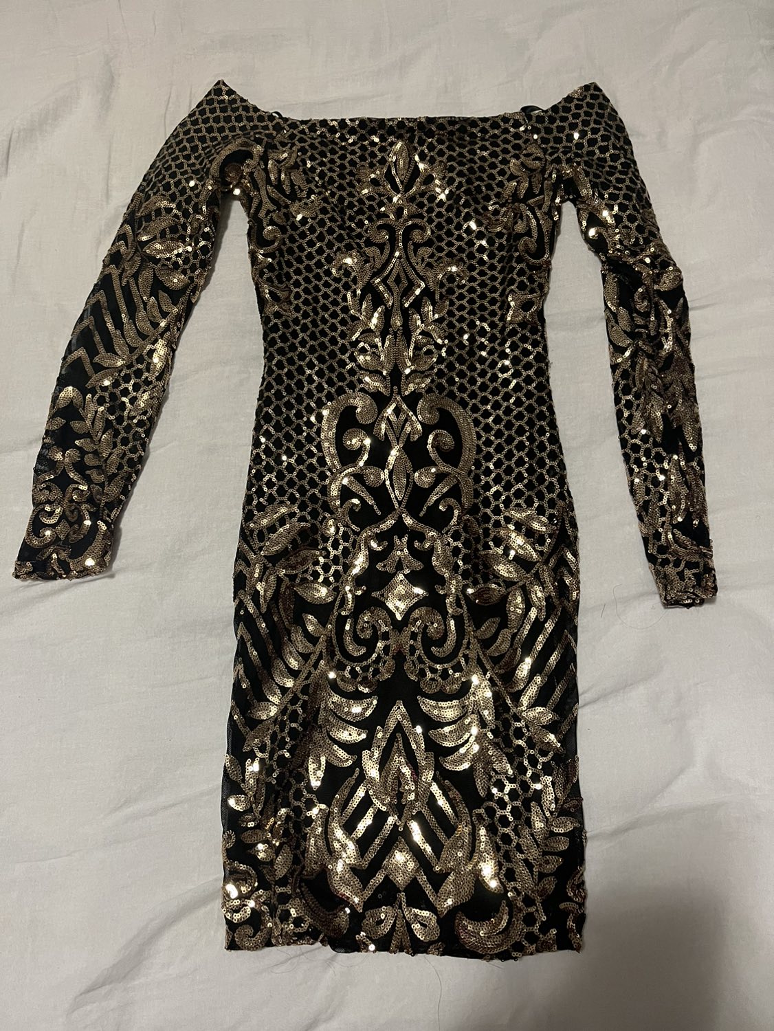 Women's Black and Gold Dress - photo 3