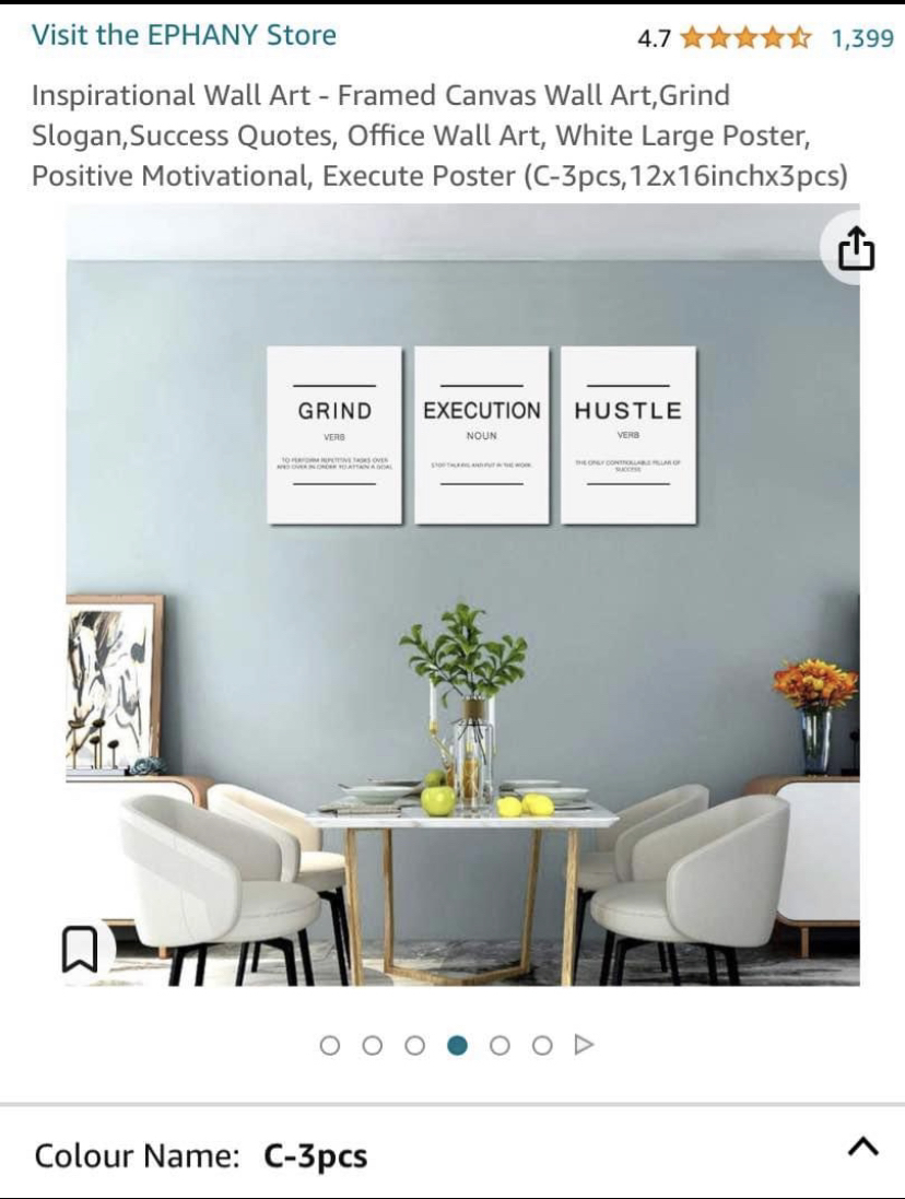 New 3 piece motivational canvas art sets image indicator(5)