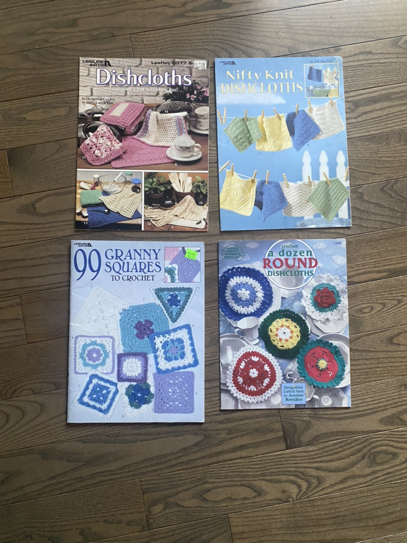 4 pattern books for crochet and knitting